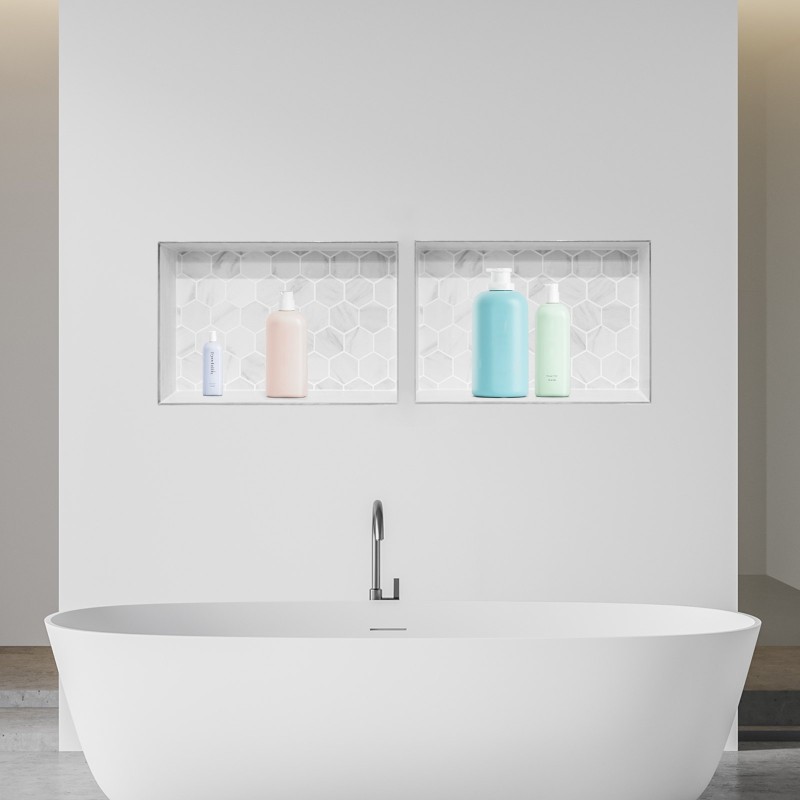 Upotettava seinälokero XPS-muovi musta 10,2×40,6×61 cm kaksi liikuteltavaa hyllyä vesitiivis