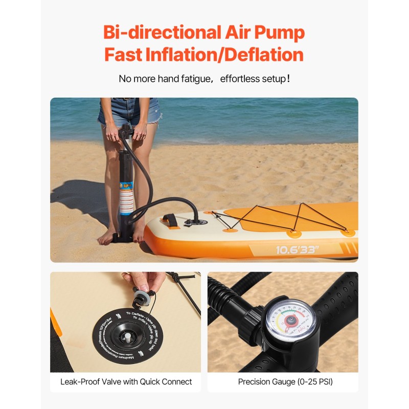 Ilmatäytteinen SUP lauta PVC-muovi 323 cm 84 cm 15 cm istuimella