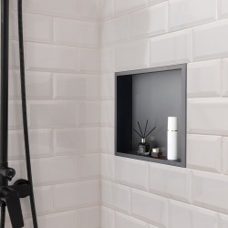 Upotettava suihkunišši 304-ruostumatonta terästä 33x33x10,2 cm yksihyllyinen musta