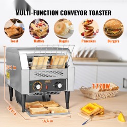 Kuljetinpaahdin ruostumattomasta teräksestä ammattikeittiöille yli 300 viipaletta tunnissa