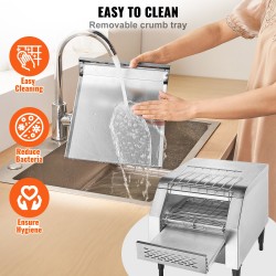 Kuljetinpaahdin ruostumattomasta teräksestä ammattikeittiöille yli 300 viipaletta tunnissa