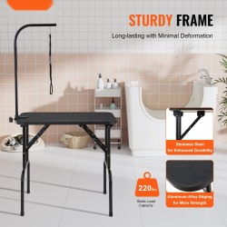 Trimmauspöytä ruostumattomasta teräksestä 808 x 460 mm taittuva pienille ja keskikokoisille koirille