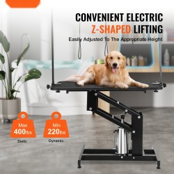 Hydraulinen trimmauspöytä ruostumattomasta teräksestä keskikokoisille ja pienille koirille