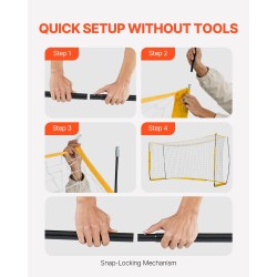 Jalkapallomaali teräs- ja lasikuiturunko PE-verkolla koko 12x6 pihalle ja harjoitteluun