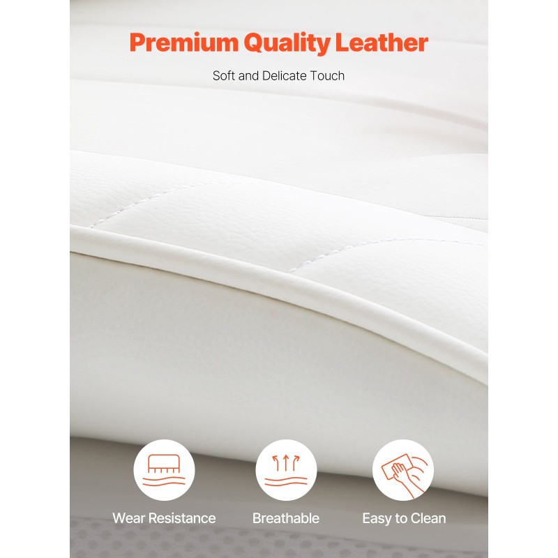 Kallistuva toimistotuoli PU-nahkaverhoilu leveällä istuimella ja jalkatuella säädettävällä lanneltuella metallirungolla