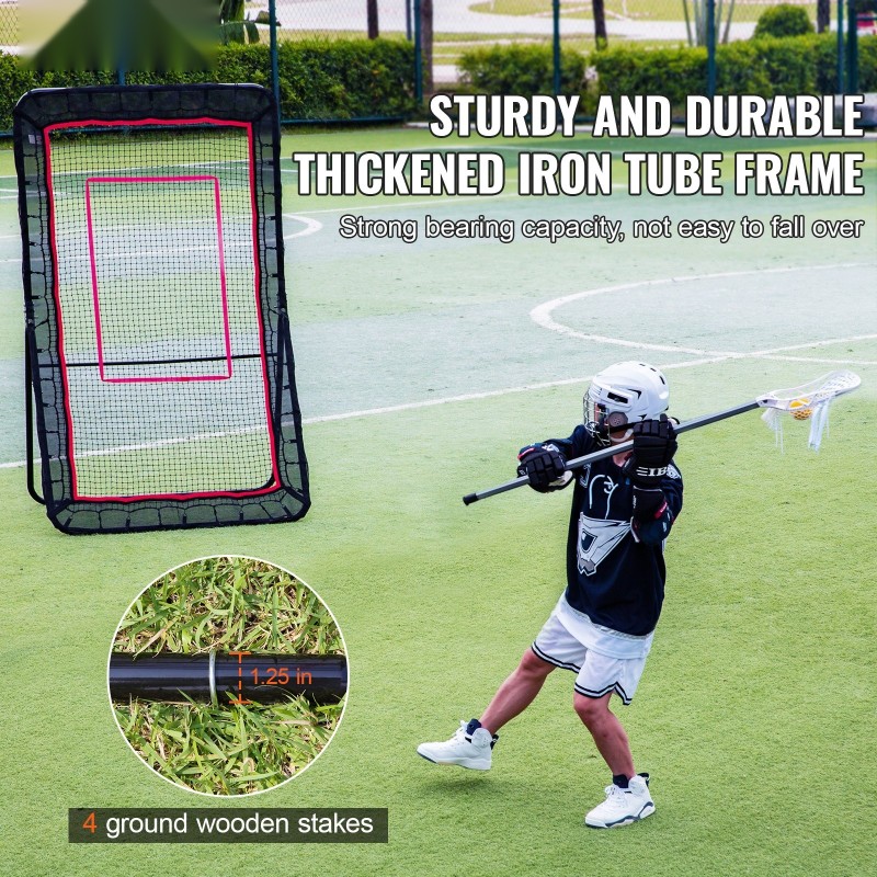 Palautusverkko teräsrunko 32 mm 1219x2134 mm säänkestävä monilajiharjoitteluun