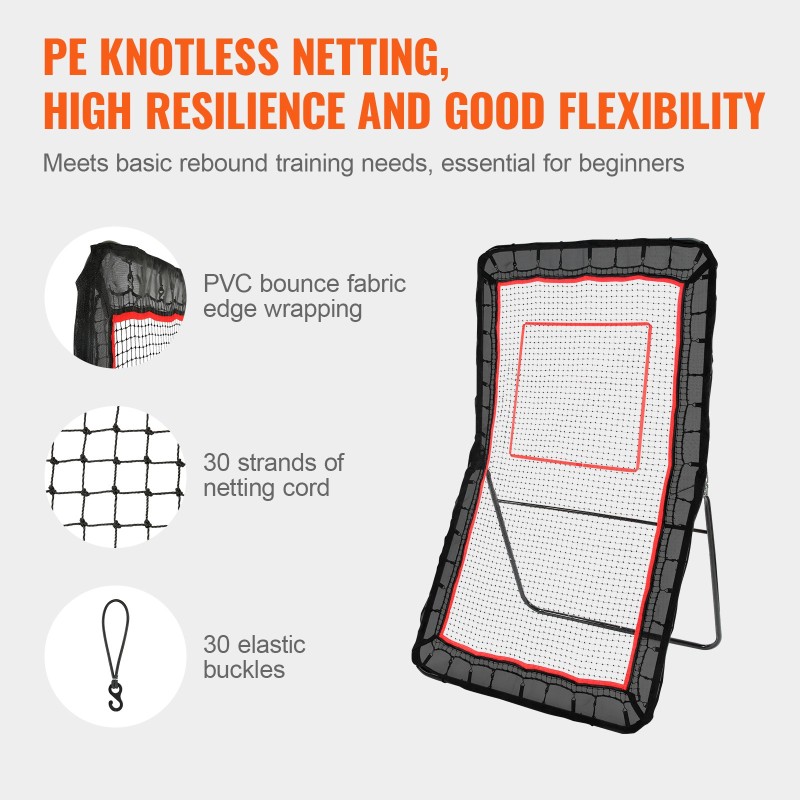 Palautusverkko teräsrunko 32 mm 1219x2134 mm säänkestävä monilajiharjoitteluun