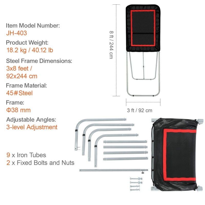 Monilajipalautusverkko teräsrunko PVC-pintakangas 914x1219 mm kokoontaitettava säädettävä kulma