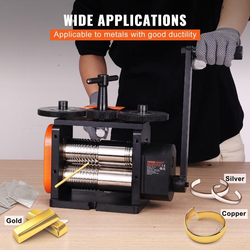 Valssauskone korujen valmistukseen teräs 57 mm levy neliölanka elliptinen lanka 0–5,5 mm