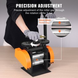 Korurullain teräs 45 mm rullausleveys kolmitoiminen 0–6 mm säädettävä 1:2,4 välityssuhde