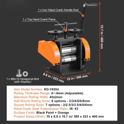 Korurullain teräs 45 mm rullausleveys kolmitoiminen 0–6 mm säädettävä 1:2,4 välityssuhde