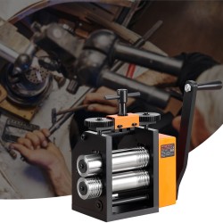 Rullausvalssi teräsrunkoinen 75 mm kolmitoiminen 0,03–6,5 mm säädettävä 1:2 hammaspyöräsuhde koruihin