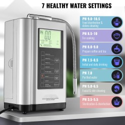 Vesionisaattori pH-alue 3,5–10,5 7 vesiasetusta ORP-alue -550–+500 mV 8000L suodatin LCD-näyttö