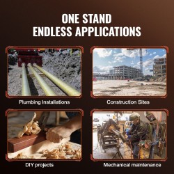 Putkiteline teräs 1134 kg kantavuus korkeussäädettävä 69–132 cm V-pää