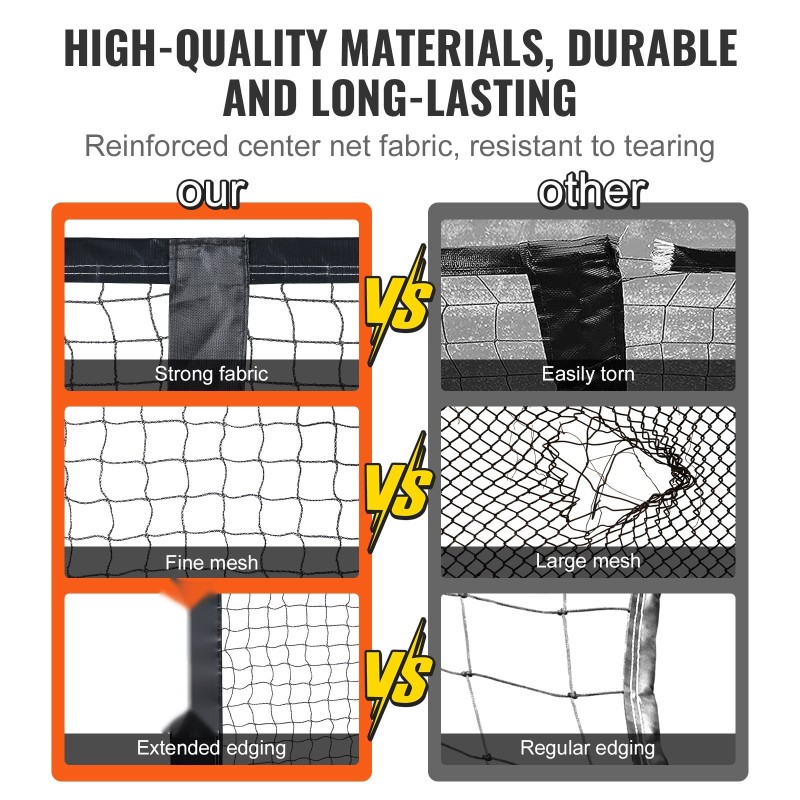 Kannettava pickleball-verkkojärjestelmä metallirunko 6,7 m säänkestävä PE-verkko kantolaukulla