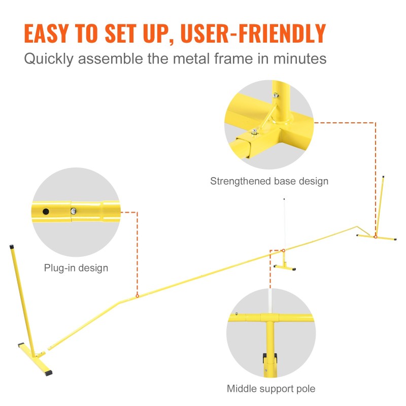 Kannettava pickleball-verkkojärjestelmä metallirunko 6,7 m säänkestävä PE-verkko kantolaukulla