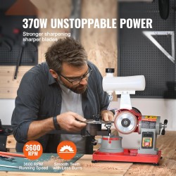 Pyörösahanterien teroituskone valurautarunko 370 wattinen 3600 kierrosta minuutissa 125 millimetrin hiomalaikka vesitankki