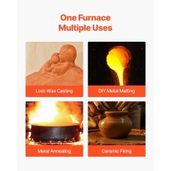 Sähköinen sulatusuuni 1650W 1200°C digitaalinen lämpötilansäätö 201-ruostumaton teräsrunko vahavaluun ja keramiikkaan