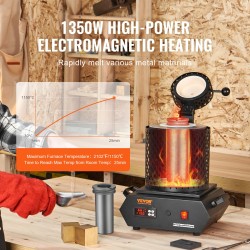 Sähköinen sulatusuuni 1350 watin 1150 asteeseen grafiittiupokkaat jalometallien sulatukseen