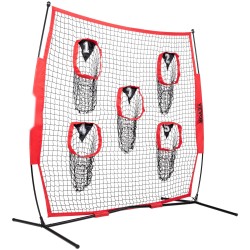 Heittoverkko 8 x 8 jalkaa solmuton viidellä kohdetaskulla kuljetuslaukulla