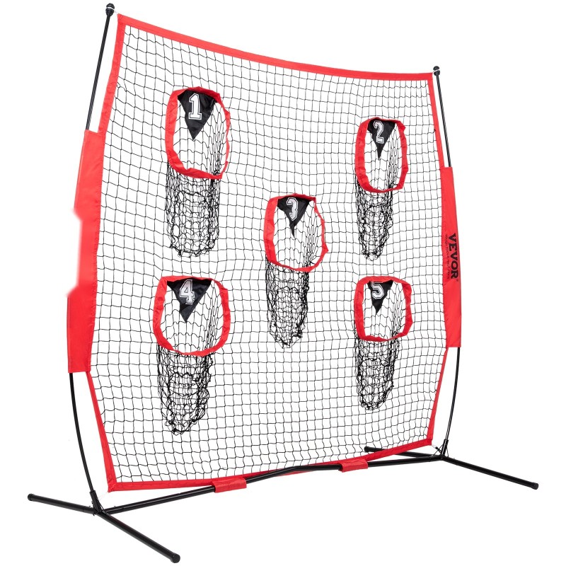 Heittoverkko 8 x 8 jalkaa solmuton viidellä kohdetaskulla kuljetuslaukulla