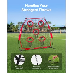 Heittoharjoitusverkko amerikkalaisen jalkapallon harjoitteluun seitsemän jalan verkko viisi kohdetaskua solmuton