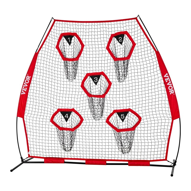 Heittoharjoitusverkko amerikkalaisen jalkapallon harjoitteluun seitsemän jalan verkko viisi kohdetaskua solmuton