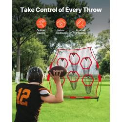 Heittoverkko amerikkalaisen jalkapallon harjoitteluun 2438x2438 mm solmuton punainen kantolaukku kiinnityshihnat