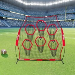 Heittoverkko amerikkalaisen jalkapallon harjoitteluun 2438x2438 mm solmuton punainen kantolaukku kiinnityshihnat