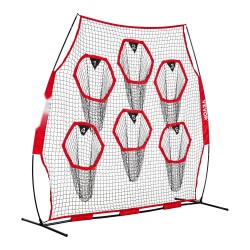 Heittoverkko amerikkalaisen jalkapallon harjoitteluun 2438x2438 mm solmuton punainen kantolaukku kiinnityshihnat