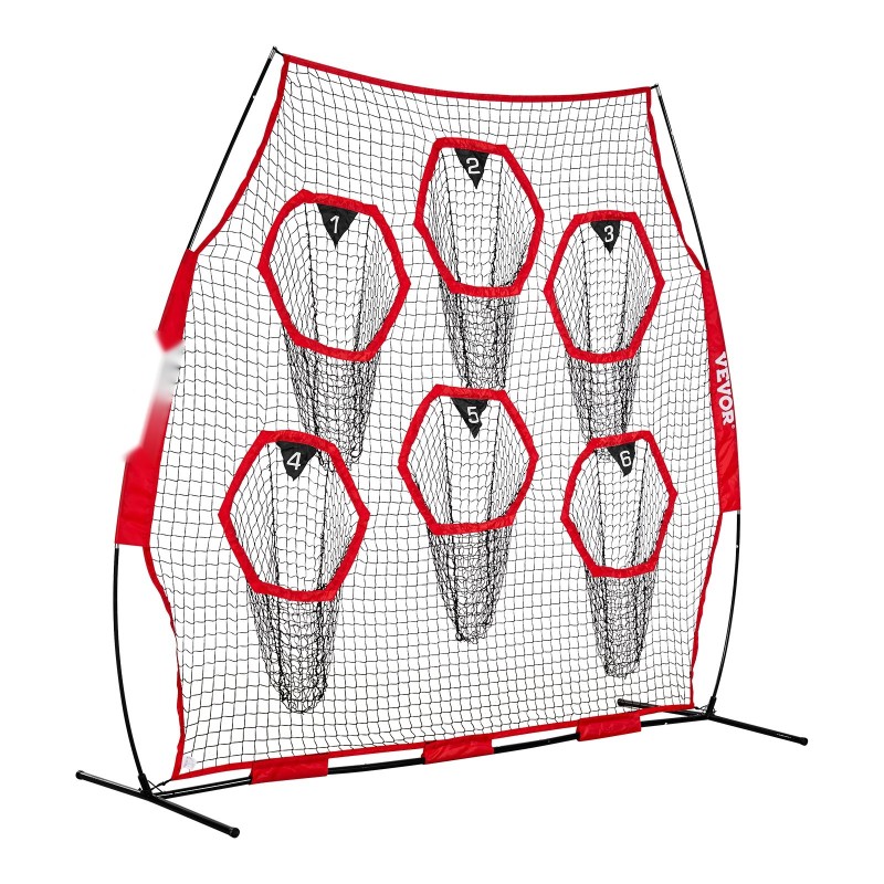 Heittoverkko amerikkalaisen jalkapallon harjoitteluun 2438x2438 mm solmuton punainen kantolaukku kiinnityshihnat