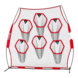 Heittoverkko amerikkalaisen jalkapallon harjoitteluun 2438x2438 mm solmuton punainen kantolaukku kiinnityshihnat