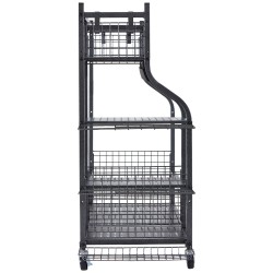 Teräksinen liikuteltava säilytyshylly golfbägeille kaksi paikkaa koreilla ja koukuilla lukittavilla pyörillä