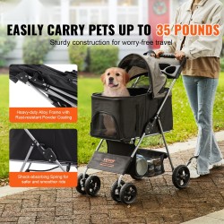 Lemmikkivaunut seosrunko 600D-kangas kantavuus 16 kg irrotettava kori EVA-pyörät