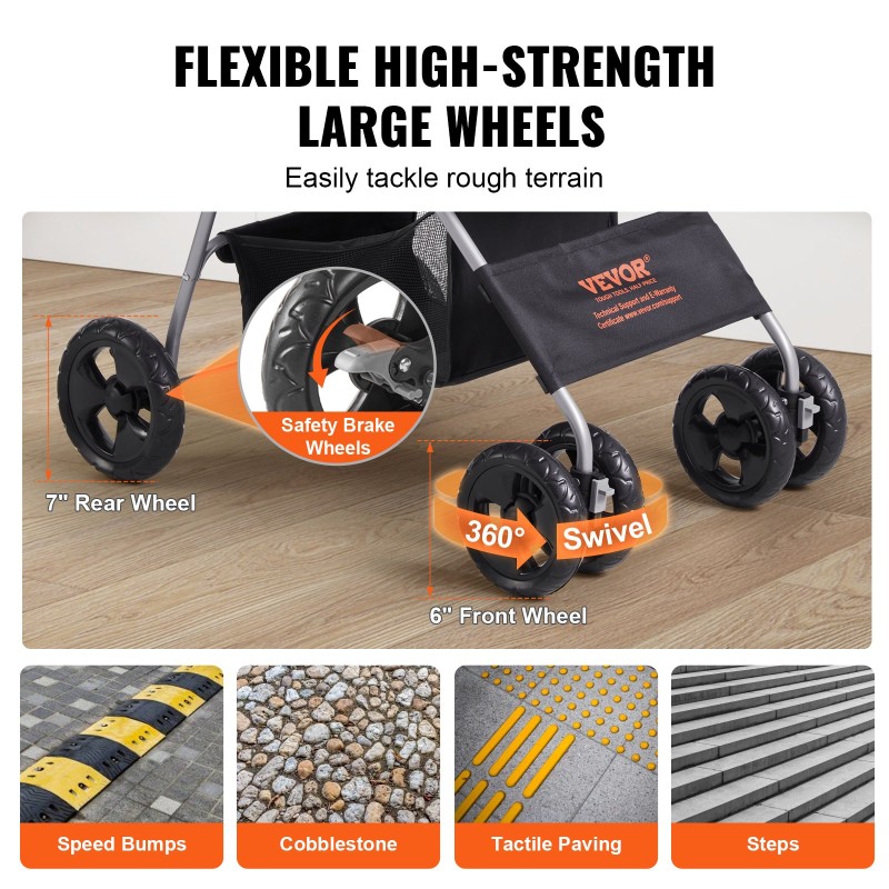 Lemmikkivaunut seosrunko 600D-kangas kantavuus 16 kg irrotettava kori EVA-pyörät