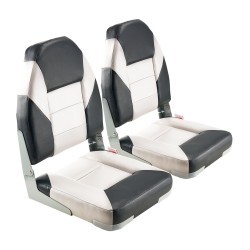 Veneen istuin korkea selkänoja taitettava PVC nahka vaahtomuovipehmuste 2 kpl musta harmaa