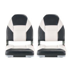 Veneen istuin korkea selkänoja taitettava PVC-nahka vaahtomuovipehmuste 2 kpl musta harmaa