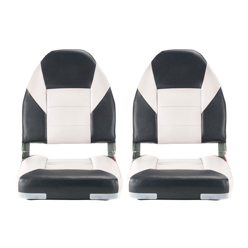 Veneen istuin korkea selkänoja taitettava PVC-nahka vaahtomuovipehmuste 2 kpl musta harmaa