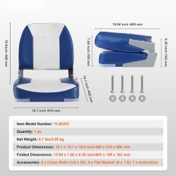 Venetuoli taittuva matala selkänoja PVC pinta PP runko vaahtomuovi 1 kpl veneisiin