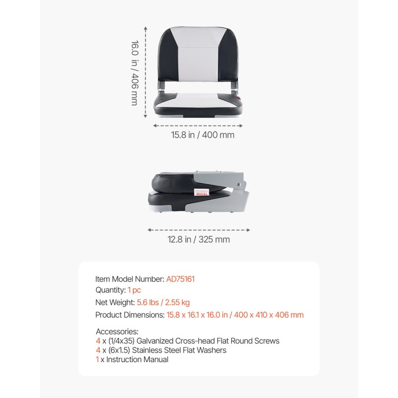 Taitettava venetuoli matalalla selkänojalla paksulla vaahtopehmusteella vedenpitävällä PVC-päällisellä kalastukseen