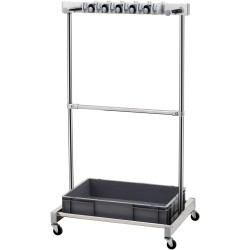 Puutarhatyökaluteline 10 paikalla pyörillä ruostumaton teräs ja PP-materiaali pitkille varsille