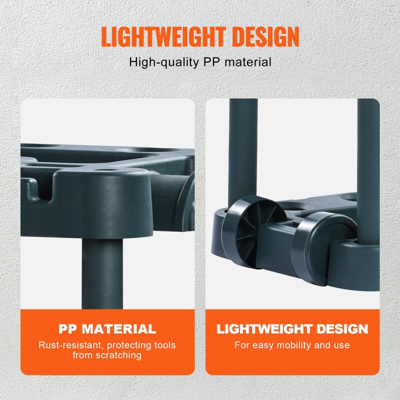 Puutarhatyökaluteline PP 10 työkalulle pihalle autotalliin 75 x 35 x 82 cm