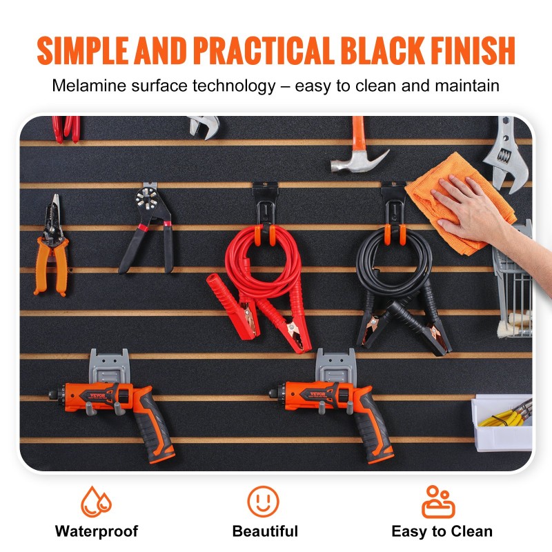 Uratut MDF seinäpaneelit 2 kpl 121,9 x 60,96 cm musta