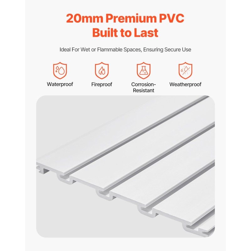 PVC seinäpaneelisarja 4 kpl 1230 x 1235 x 20 mm valkoinen modulaarinen