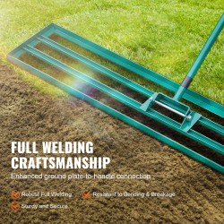 Nurmen tasoitusharja alumiinilevy 121,9×25,4 cm täyshitsattu teräsvarsi 198,1 cm