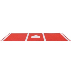 Lyöntimatto baseballille ja softballille 300x116cm PP-tekonurmi 5mm EVA-pohja punainen