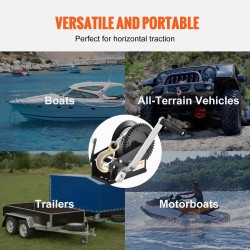 Käsivinssi 1587 kg vetokyky 10 m teräsvaijerilla kaksisuuntainen räikkä kaksinopeuksinen