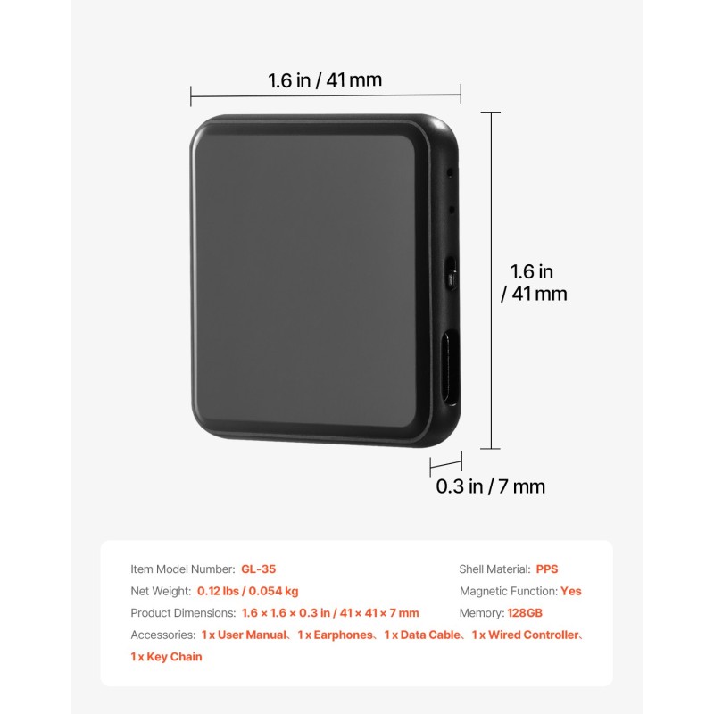 Digitaalinen äänentallennin 128GB magneettikiinnitys USB-C 8730 tuntia tallennustilaa 10 tunnin akunkesto