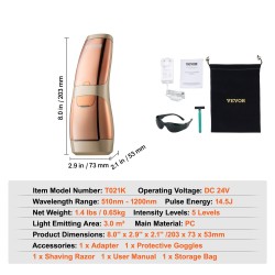 IPL-karvanpoistolaite safiirijäähdytyksellä 17 J pulssienergia kolmitoiminen kotikäyttöön manuaali ja automaattitila 5 tehotasoa