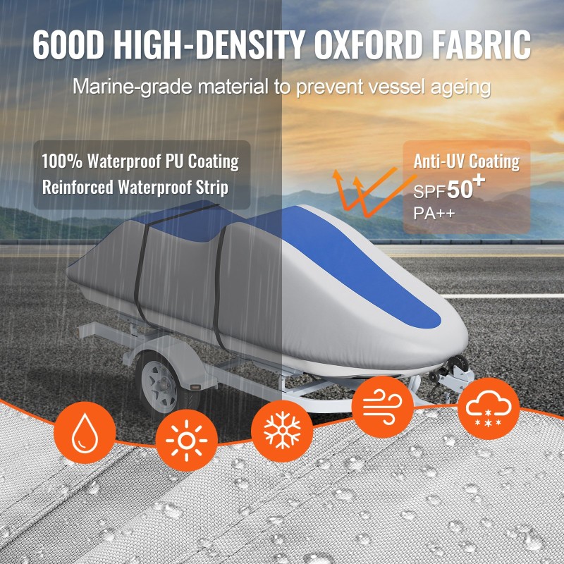 Vesijettisuoja 600D Oxford PU-pinnoite 3200–3420 mm vedenpitävä UV-suojattu